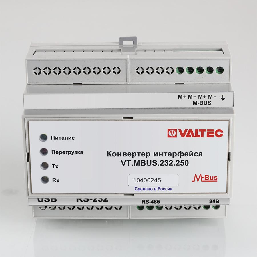 Valtec Конвертер M-BUS/RS232, внешн пит 24 В, крепл на DIN рейке, до 250 приб (469333.183)  VT.MBUS.250.24  - Изображение 3