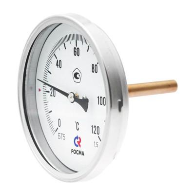 Valtec Термометр БT-51 Dy 100 с задн. подкл., 1/2' 0-120*  (L=64мм, кл. точн. 1,5)  БТ-51  - Изображение 1
